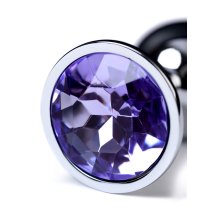 Анальная втулка Metal by TOYFA с фиолетовым кристаллом S