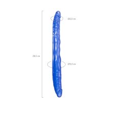 Двусторонний фаллоимитатор Toyfa Basic, TPE, синий, 28,5 см