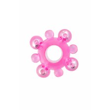 Эрекционное кольцо с бусинками TOYFA, розовый