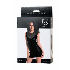 Платье Glossy Lulu из материала Wetlook, черное, L