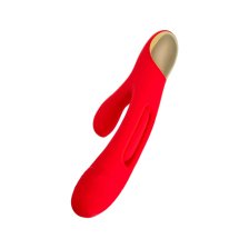 Виброкролик с двигяющимся язычком JOS Patti с двигающимся язычком, силикон, красный, 24 см