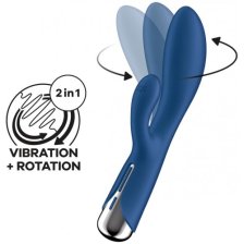 Вибратор для точки G с клиторальным стимулятором и ротацией Satisfyer Spinning Rabbit 1 Blue