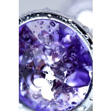 Анальная втулка Metal by TOYFA с фиолетовым кристаллом S