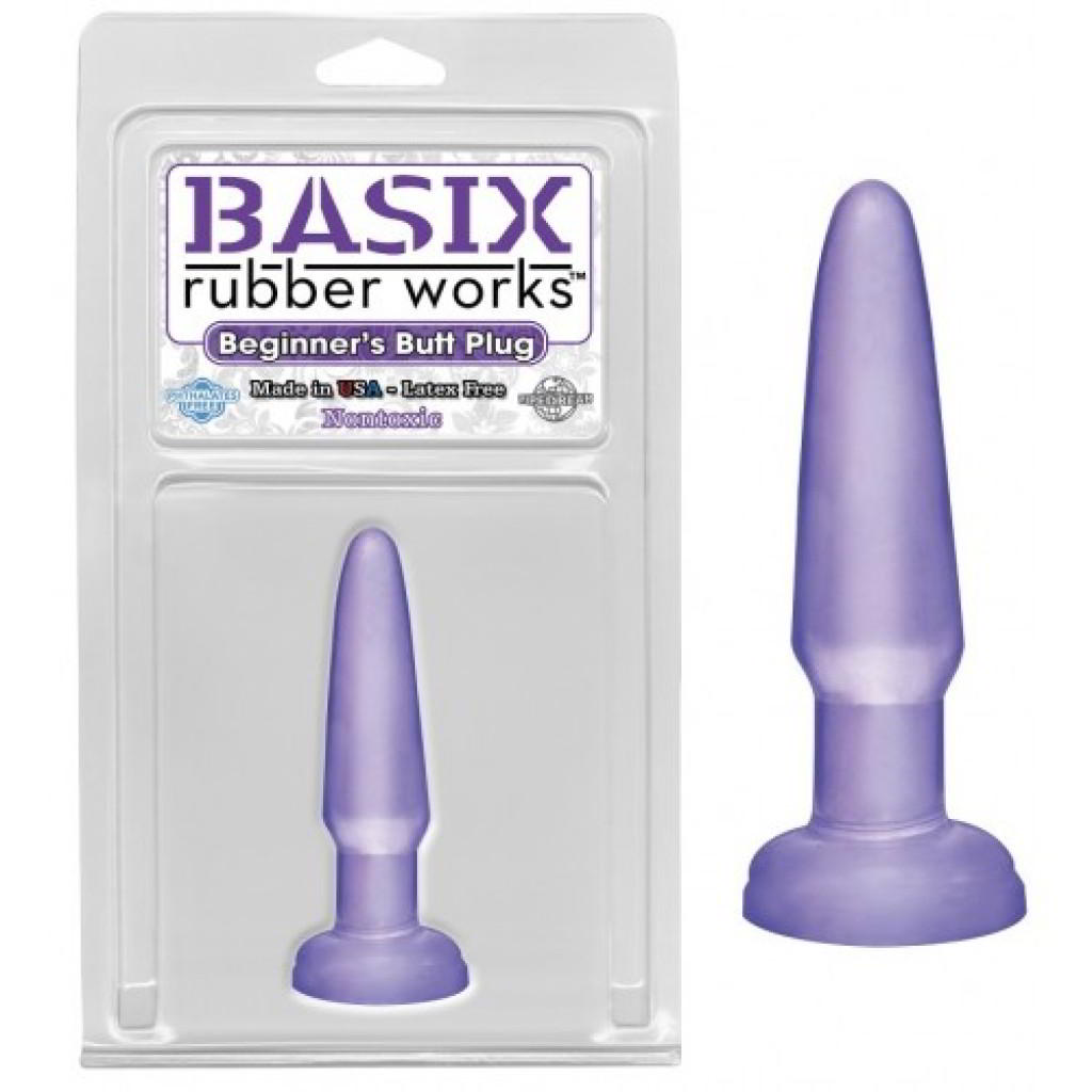 Анальная пробка Basix Rubber Works Beginners Butt Plug Purple