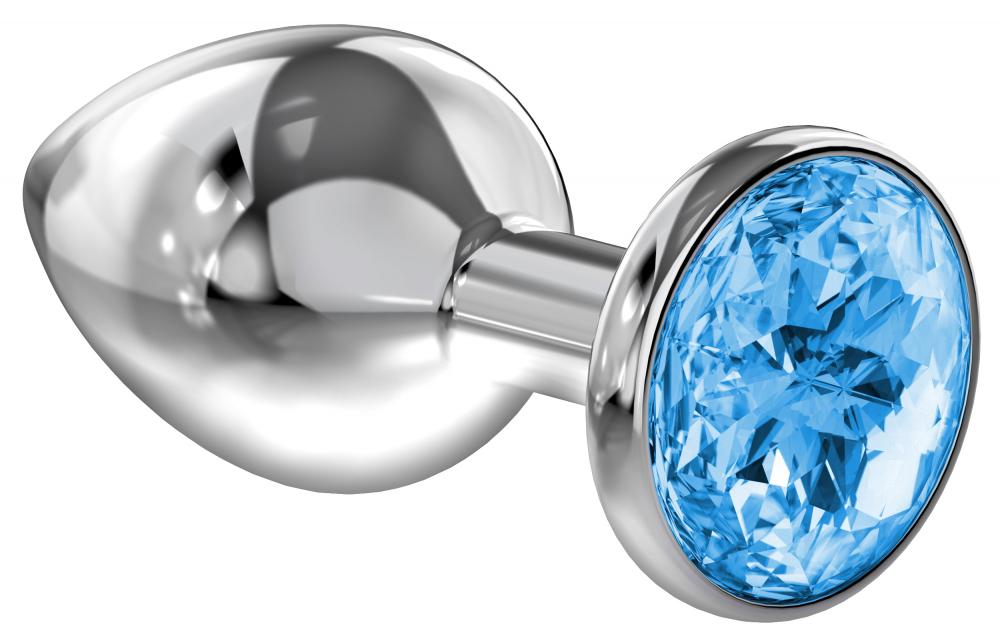 Анальная пробка Diamond Light blue Sparkle Large