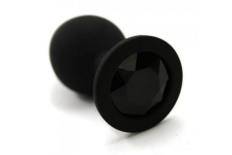 Черная силиконовая пробка с черным кристаллом S