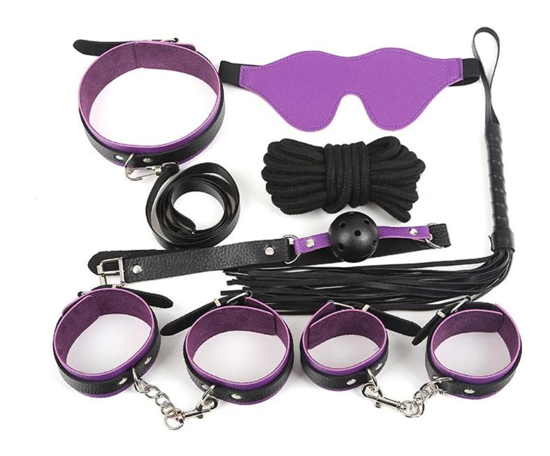 БДСМ набор CLASSIC SET черно-фиолетовый 7 предметов