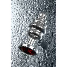Анальная втулка Metal by TOYFA с красным кристаллом