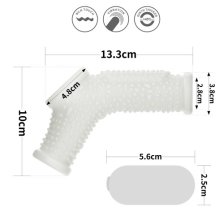 Вибронасадка Vibrating Ridge Knights Ring with Scrotum Sleeve (White)