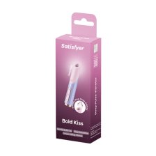 Мини-вибратор с 3D пульсацией Satisfyer Bold Kiss с USB-C зарядкой, силикон, ABS, розовый, 12,5 см
