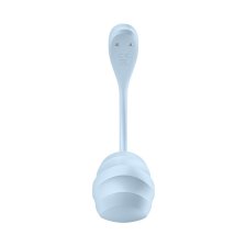 Виброяйцо Satisfyer Smooth Petal Connect App, голубое, 6,5 см