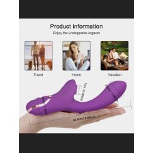 Вибратор с вакуумной стимуляцией, розовый, USB-зарядка, 24638