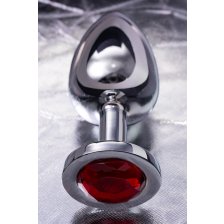 Анальная втулка Metal by TOYFA с рубиновым кристаллом, 10 см