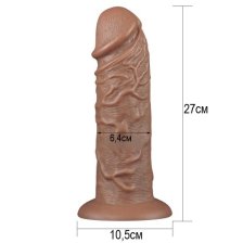 Большой фаллос-мулат на присоске Lovetoy Realistic Chubby Dildo 27 см