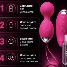 Виброяйцо Akili с пультом набор 2 в 1 USB розовый