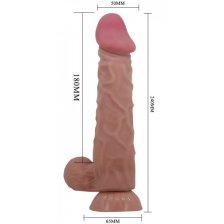 Реалистичный фаллоимитатор с эффектом двойной кожи мулат Pretty Love Sliding Skin Mendel 24 см