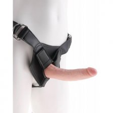 Страпон на виниловых трусиках King Cock Strap-on Harness w/ 7" Cock