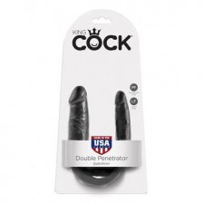 Двойной фаллос King Cock U-Shaped Small Double Trouble Black