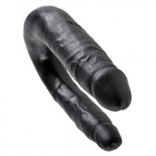 Двойной фаллос King Cock U-Shaped Small Double Trouble Black