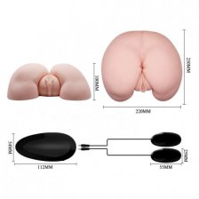 Мастурбатор-попка и вагина c двойным виброяйцом