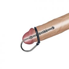 Уретральный буж с двумя кольцами Stainless Steel Penis Plug With Glans Ring