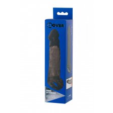 Насадка Toyfa XLover, для увеличения размера, TPE, черная прозрачная, 19.5 см