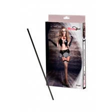 Костюм учительницы Candy Girl Ginger - топ, юбка с пажами, трусы, перчатки, галстук, чулки, очки, указка, черно-красный, OS