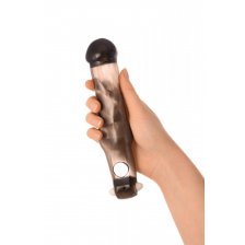 Насадка ToyFa XLover, для увеличения размера с вибрацией,TPE, черная прозрачная, 19,4 см
