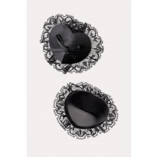 Пэстис Erolanta Lingerie Collection в форме сердец с кружевом черные