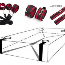 Набор для бондажа к кровати чёрно-красный