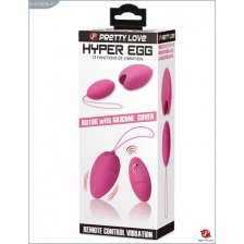 Виброяйцо Hyper Egg с дистанционым пультом и силиконовым чехлом, фиолетовое