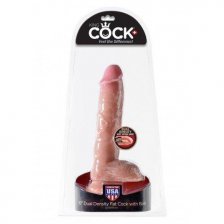 Фаллоимитатор на присоской King Cock Dual Density 10 in Fat Cock with Balls
