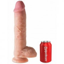 Фаллоимитатор на присоской King Cock Dual Density 10 in Fat Cock with Balls