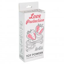 Пудра для игрушек ароматизированная Love Protection Клубника со сливками 30гр