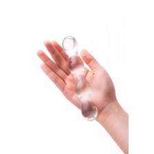 Двусторонний фаллоимитатор Sexus Glass, стекло, прозрачный