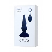 Анальная вибровтулка O'Play Prime с пультом ДУ, силикон, синий, 12 см