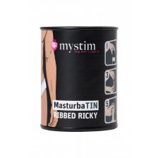 Мастурбатор MasturbaTIN Ribbed Ricky, TPE, белый,5.5 см