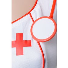 Костюм медсестры Candy Girl Angel (платье, стринги, головной убор, стетоскоп),белый, OS