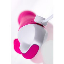 Вибратор с клиторальным стимулятором JOS ELLY с подогревом, розовый