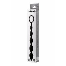 Анальная цепочка Toyfa A-toys М, силикон, черный, 27,6см