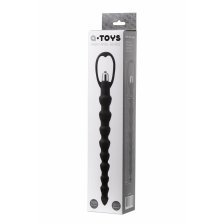 Анальная цепочка Toyfa A-toys с вибрацией, силикон, черный, 32,7см