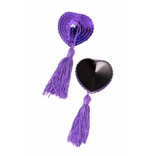 Пэстис Erolanta Lingerie Collection в форме сердец с кисточками однотонные фиолетовые