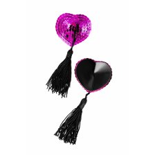 Пэстис Erolanta Lingerie Collection в форме сердец с кисточками ярко-розово-черные