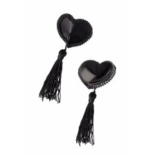 Пэстис Erolanta Lingerie Collection в форме сердец с кисточками тканевые черные