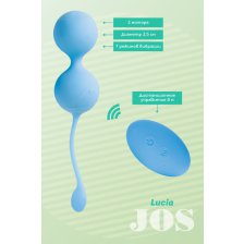Виброшарики с дистанционным управлением JOS LUCIA, силикон, голубой, ø3,5 см