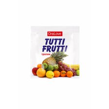 Съедобная гель-смазка TUTTI-FRUTTI для орального секса со вкусом экзотических фруктов ,4гр по 1 шт