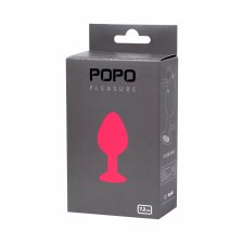 Анальная втулка POPO Pleasure by TOYFA со стразом S, силикон, розовая, 7,2 см, Ø 2,8 см, 25 г