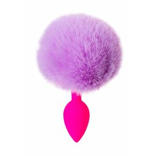 Анальная втулка с хвостом ToDo by Toyfa Sweet bunny, силикон, розово-фиолетовый, 13 см, Ø 2,8 см, 44 г