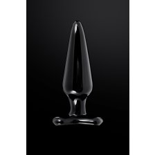 Анальная втулка Sexus Glass, стекло, чёрная, 11 см, Ø 4 см