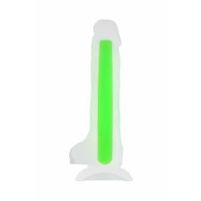 Фаллоимитатор, светящийся в темноте, Beyond by Toyfa, Clark Glow, силикон, прозрачно-зеленый, 16,5 см